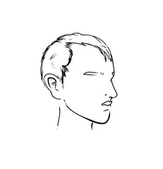 silhouette of a man head drawing 