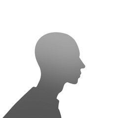 silhouette of man isolated on white background 