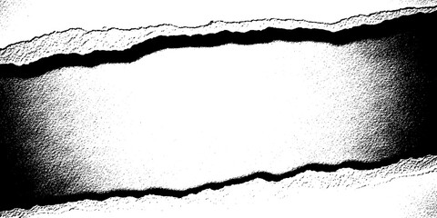 Torn paper effect with a dark, grainy center and jagged, irregular edges, creating a dramatic...