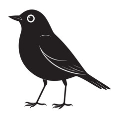 Crow and bird silhouette on a branch in nature vector illustration