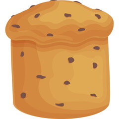 A Deliciously Baked Chocolate Chip Muffin With a Golden Brown Crust and Dark Chocolate Morsels on a Transparent Background