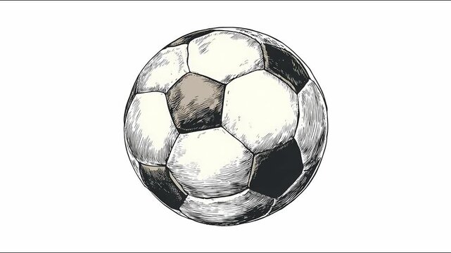 Rotating soccer ball seamless animation in high definition loop