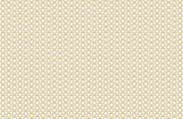 Double stars flowers Luxury Gold Line texture seamless Pattern on White Background