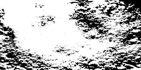 Naklejka premium Abstract black and white speckled pattern with irregular shapes on a transparent background