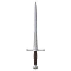 Medieval longsword with engraved celtic knot blade design