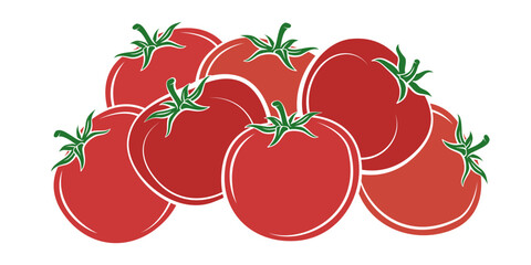 Tomato isolated on white background. Tomato Line Drawing Illustration. Food Illustration. Tomato outline black and white. Vegetables silhouette isolated