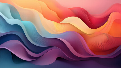 Abstract Rainbow Waves Background, Colorful Gradient Design