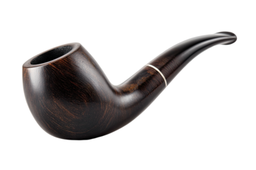 Dark wooden smoking pipe on black background