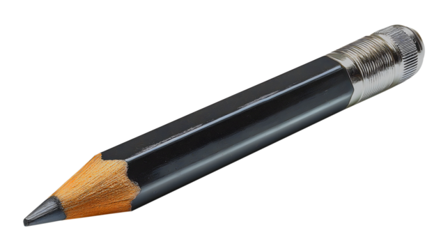 Graphite Pencil with Silver Cap and Ferrule a0970393c97f isolated on a transparent background
