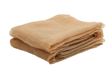 A folded light beige fabric draped over itself
