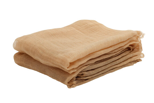 A folded light beige fabric draped over itself