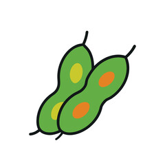 Whole Fuzzy Edamame Pods Green Bean Illustration
