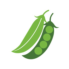Cluster Of Round Green Snap Pea Pods Illustration