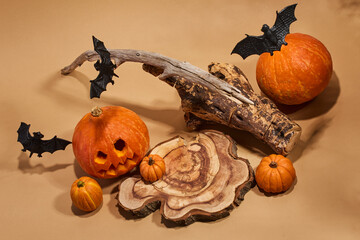 Halloween podium display for product.