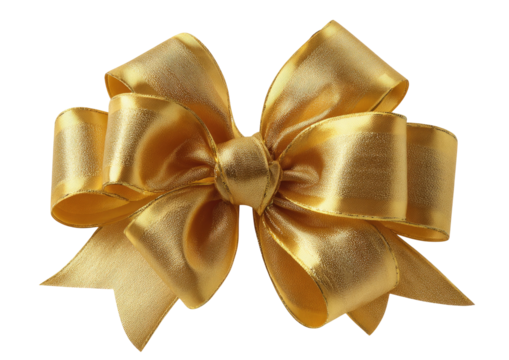 Gold ribbon bow, elegant and festive