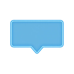 Bright blue neon glow speech bubble chat box