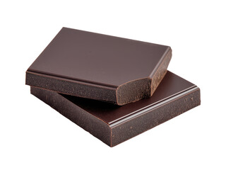 Dark chocolate squares stacking, sweet dessert food element