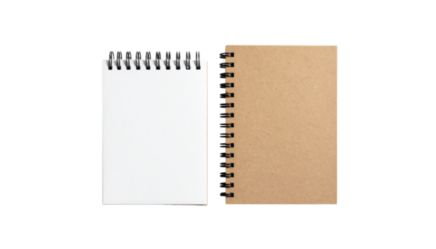 Notebook with Spiral Binding Collection isolated on transparent background