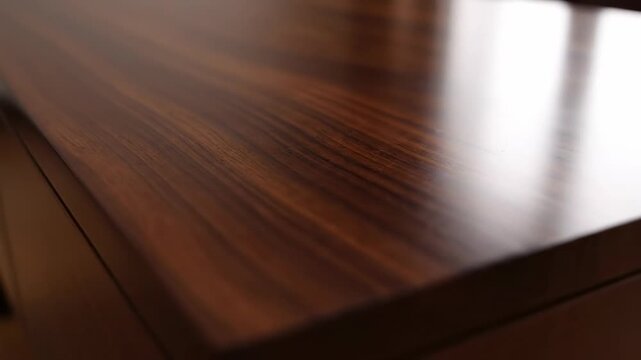 close up of a wooden table with a guitar