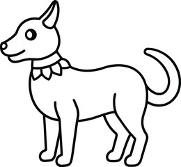 Skeleton dog with pumpkin collar illustration on transparent background