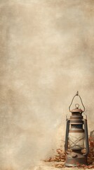 Rustic Decorative Lantern on Earthy Background for Vintage Home Decor Inspiration, Evoking Warmth and Nostalgia in Rustic Settings or Events