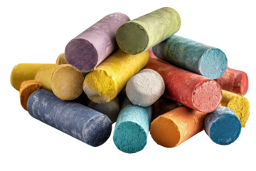 Colorful chalk sticks clustered together