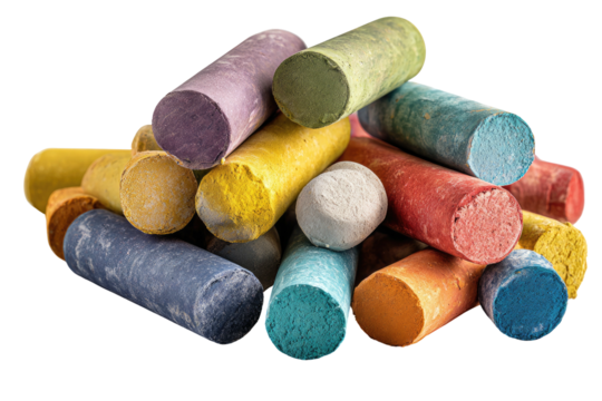 Colorful chalk sticks clustered together
