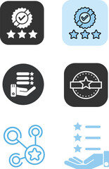 Approved process icon featuring gear symbol and checkmark representing success icon Work efficiency icon set. Flat vector design featuring productivity, planning, time management, workflow, teamwork,