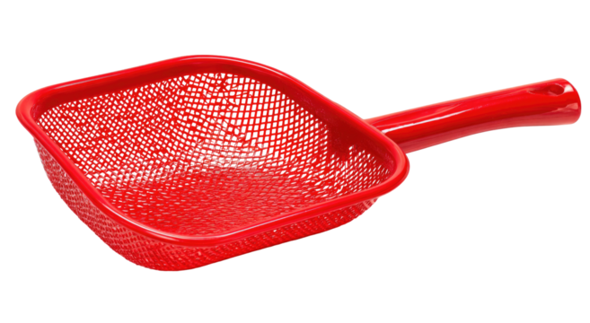 Red square colander with handle