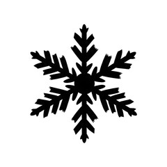 black snowflake silhouette isolated png transparent background