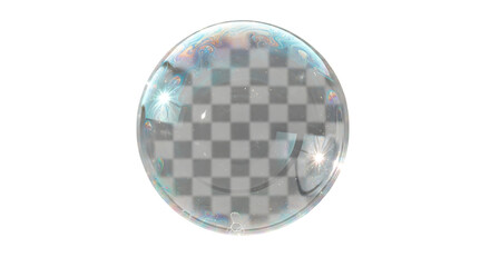 Iridescent Soap Bubble Reflecting Checkerboard Pattern on Black Background Texture Stock