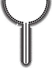 Abstract black zipper vector illustration for fashion and sewing concept of open and close clothing fastener design