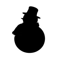 snowman silhouette with hat and scarf isolated png transparent background