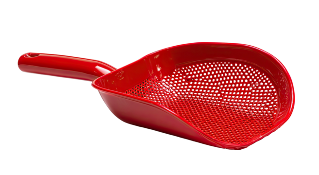 Red Plastic Colander Scoop