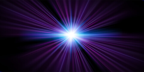 Abstract motion light lines on background. Circle light effect with sparks. Shiny light spark effect scene.