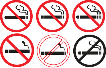 No smoking, no vaping combined sign. High-resolution vector icon