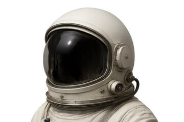 Astronaut wearing a vintage style helmet and suit, exploring unknown frontiers. Transparent background