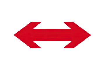 Red double arrow on black background