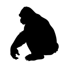 Vector art of silhouette of a gorilla the gorilla is a powerful and majestic animal, and it is a symbol of strength, intelligence, and family perfect for nature, wildlife, or conservation projects