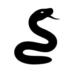 Vector art of silhouette of a snake, a striking design capturing the essence of mystery and danger, perfect for logos and graphics, with a minimalist style