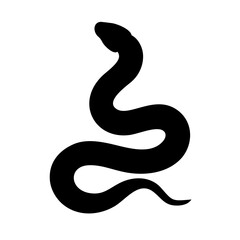 Vector art of silhouette of a snake, a striking design capturing the essence of mystery and danger, perfect for logos and graphics, with a minimalist style