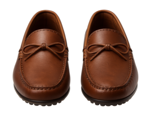 Men's leather driving moccasins with rubber grip pebbles on the sole.