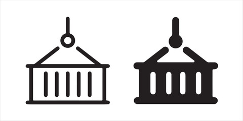 Fototapeta premium Efficient shipping container icons for modern logistics and global trade visualization, perfect for presentations and digital marketing campaigns vector illustration!