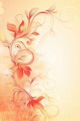 Abstract floral design with swirling lines and soft orange hues. The background is light, creating a gentle and elegant atmosphere. vertical banner, copy space, free space for text