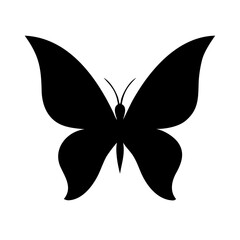Vector art of silhouette of a butterfly, capturing its delicate beauty and transformation, a symbol of hope, change, and new beginnings, perfect for natureinspired designs