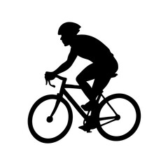 Vector art of silhouette of a cyclist a road bike rider in action, showcasing speed, endurance, and the spirit of cycling as a sport and a mode of transportation in a clean design