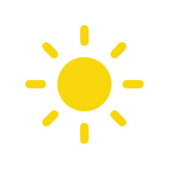 Sun Icon Collection Yellow Flat Design Vector Set