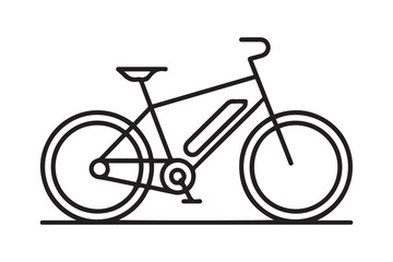 Fototapeta premium Electric bicycle icon. one line Icon drawing. with white background
