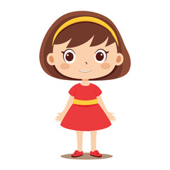 little girl in red dress