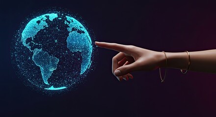 hand holding earth globe
